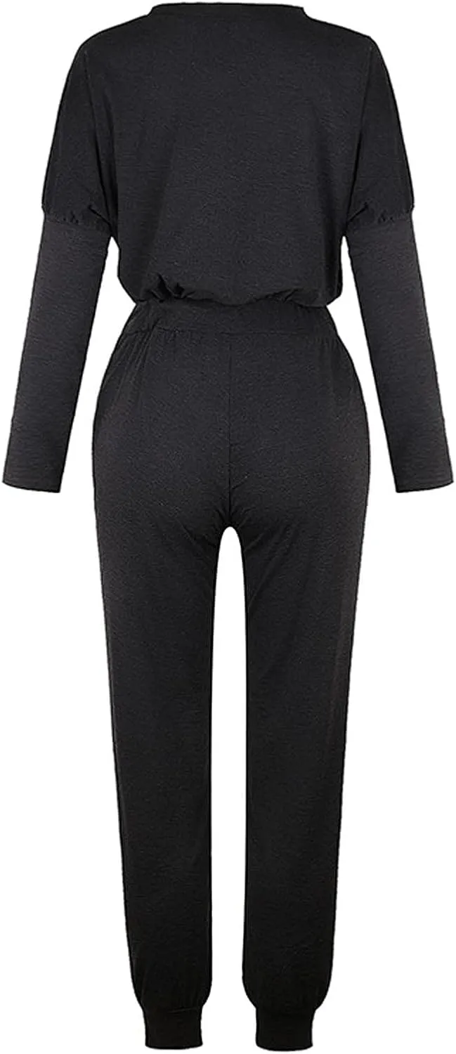 2 Piece Outfits for Women Sweatsuit Long Sleeve Pullover Top with Jogger Sweatpants Fall Fashion Loungewear Set
