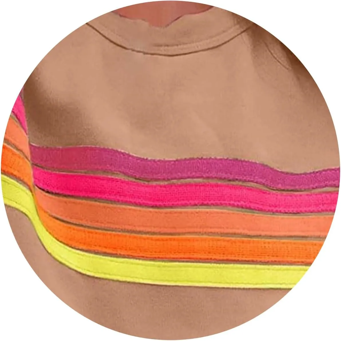 2 Piece Sets for Women Summer Rainbow Striped Lounge Sets Casual Short Sleeve Tops Matching Runner Shorts Outfits