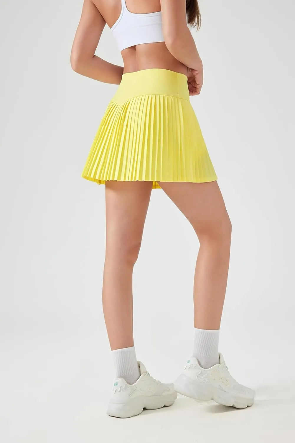 altiland Womens' Cool Feeling Pleated Tennis Athletic Running Mini Skirts with Shorts 3"