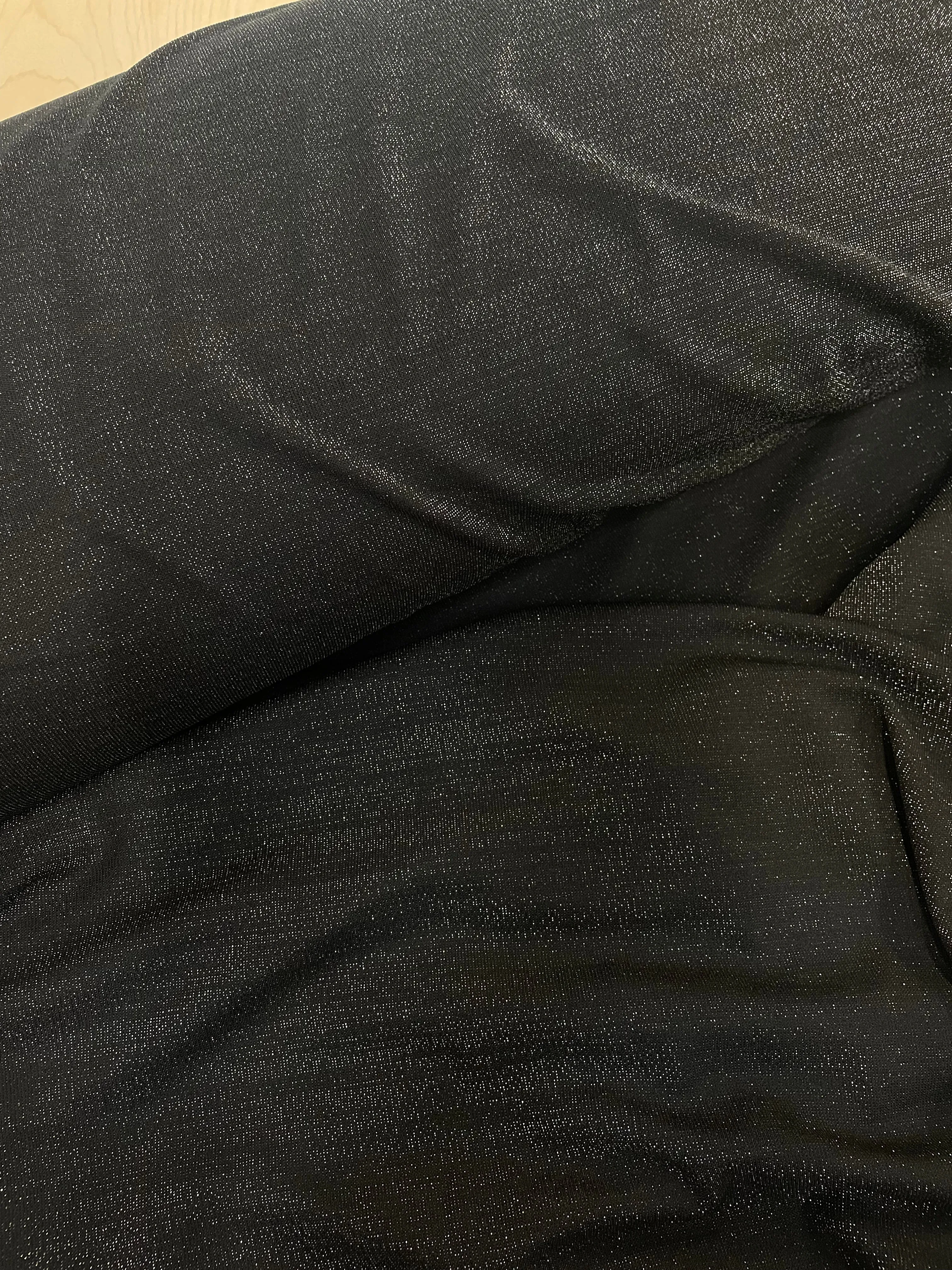 Black and Silver Glitter Spandex Poly