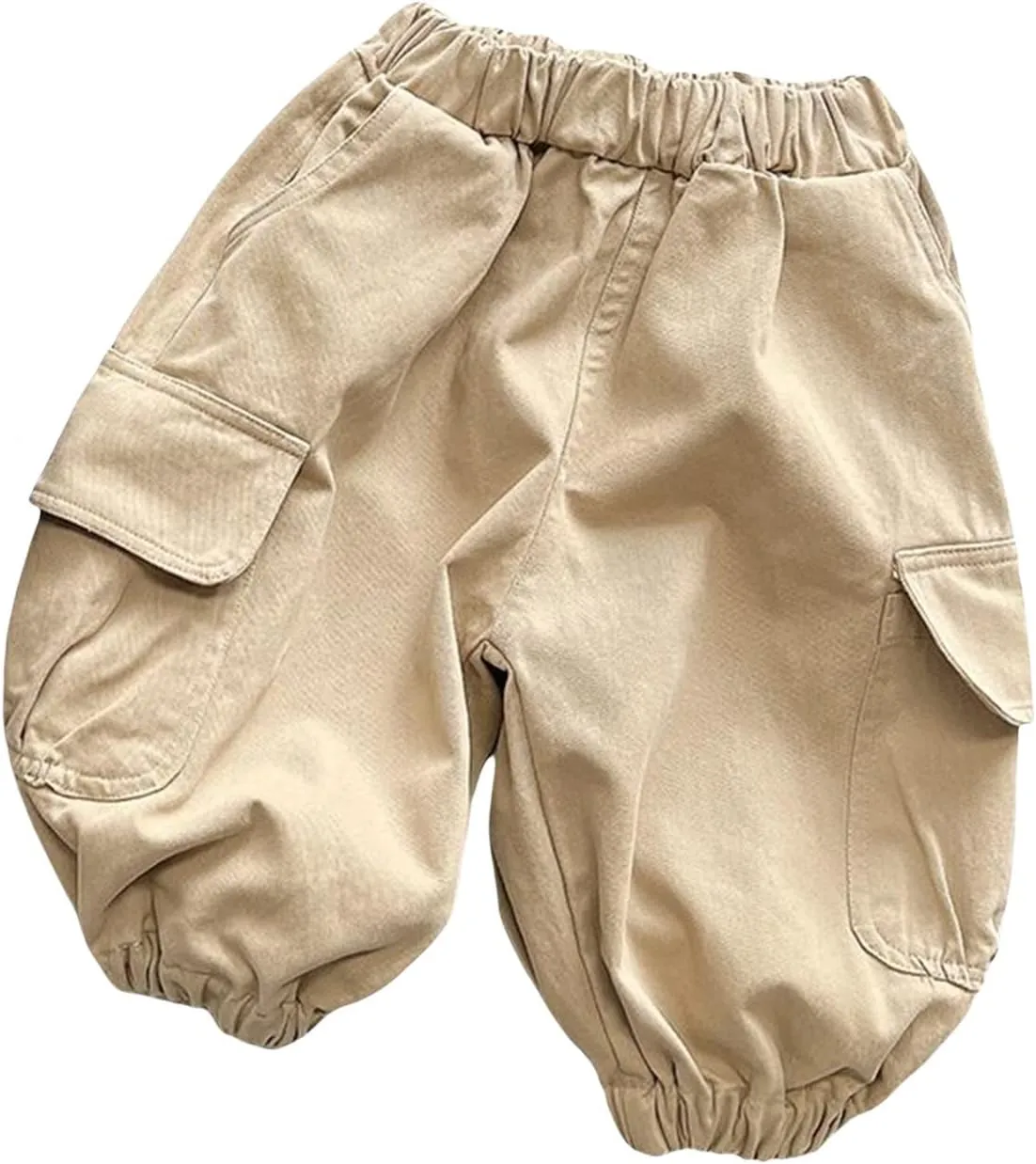 Boys Baggy Cargo Pants Hip Hop Wide Leg Trousers Casual Loose Long Pants Elastic Waisted Hip Hop Streetwear Joggers
