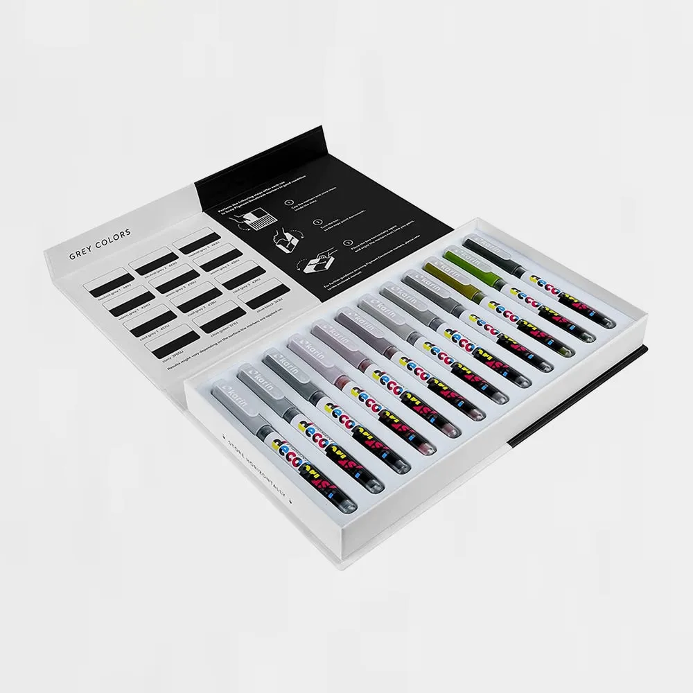 Caja 12 Rotuladores Grey Pigment Decobrush Karin