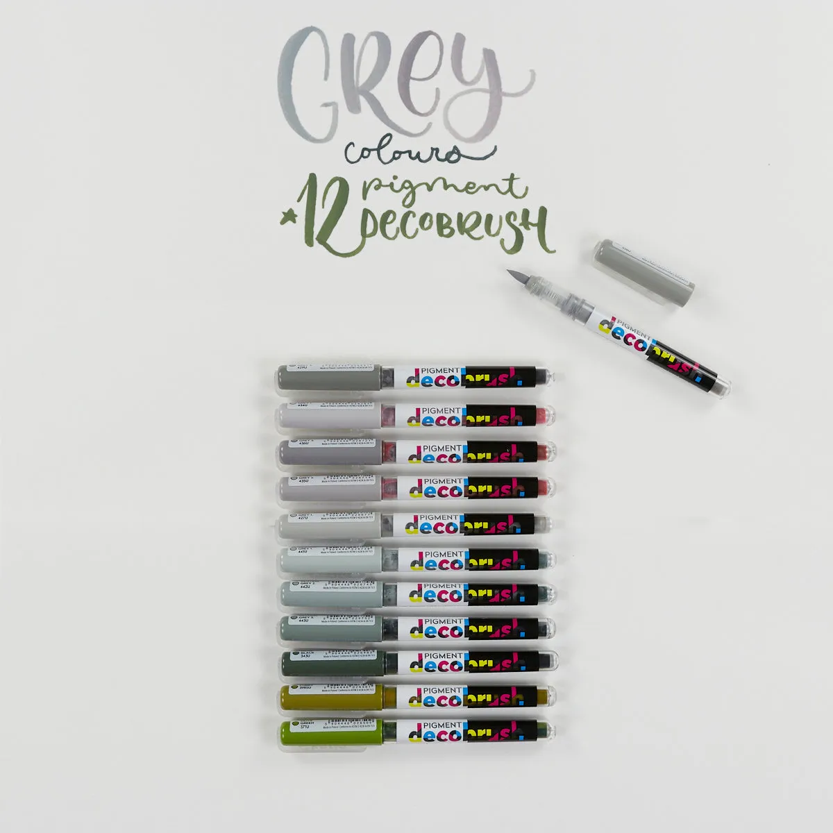 Caja 12 Rotuladores Grey Pigment Decobrush Karin