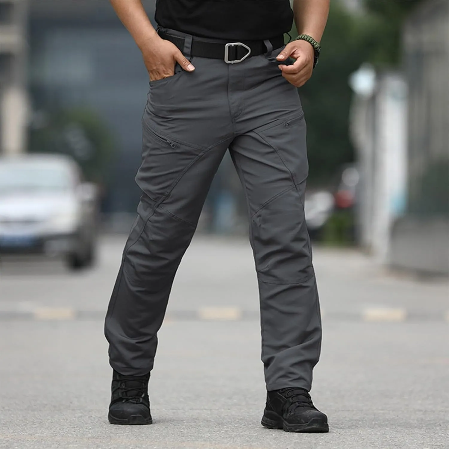 Cargo Pants for Men Hiking Tactical Pants Water Resistant Baggy Casual Work Pants Straight Multi Pockets Trousers