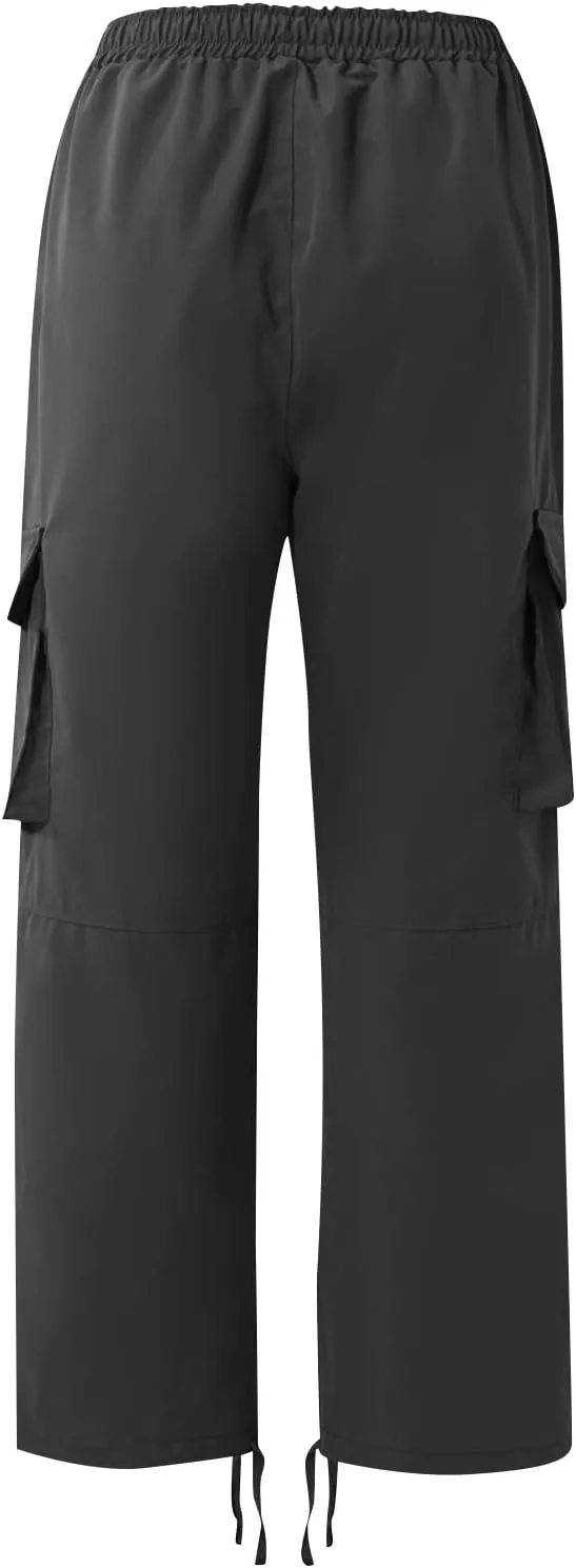 Cargo Pants for Men Lightweight Comfy Outdoor Hiking Tactical Pants Baggy Elastic Waist Wide Leg Joggers with Pockets