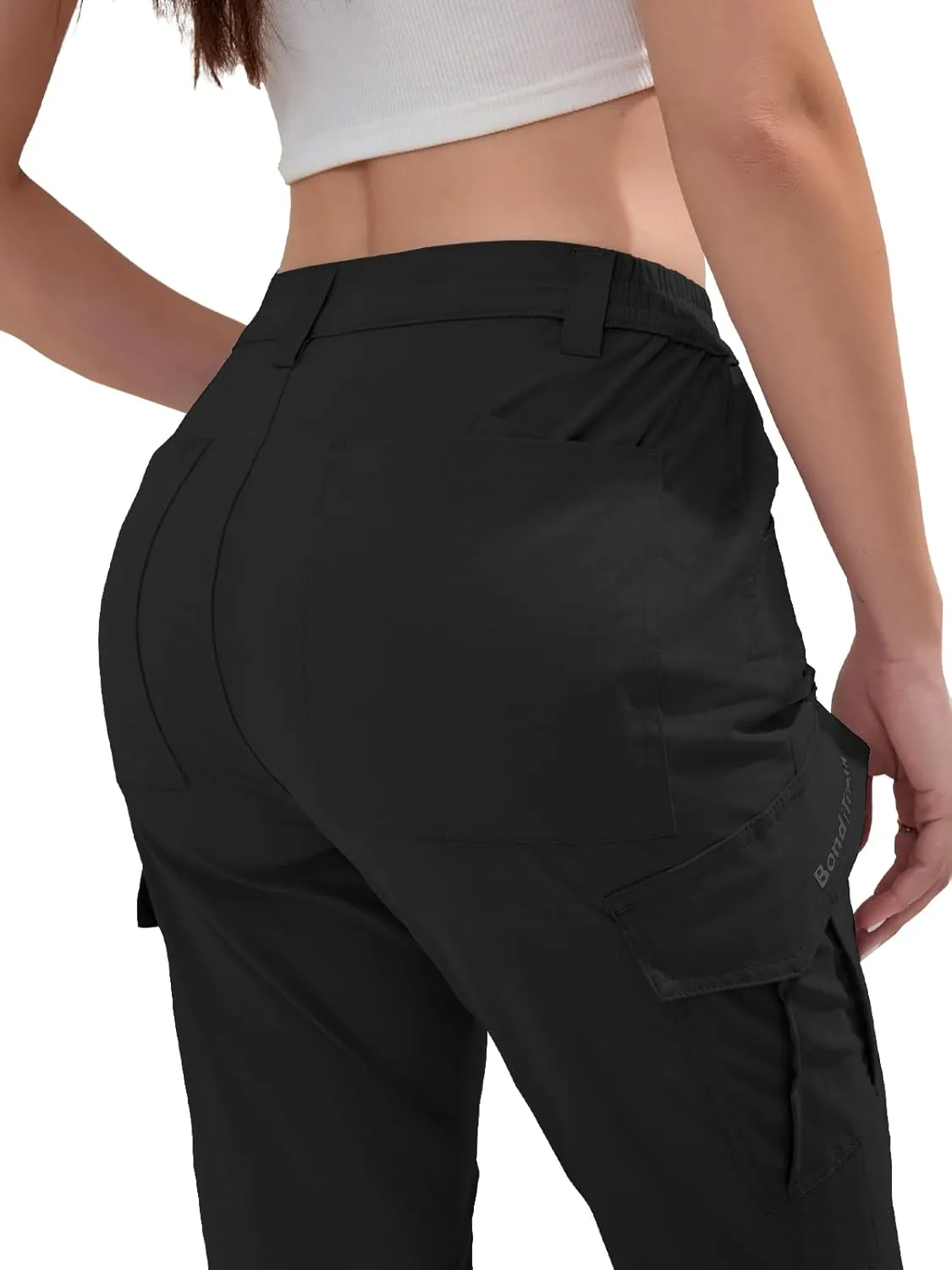 Cargo Pants Women with 9 Pockets - High Waist Water-Resistant Tactical Pants for Hiking, Sports, and Casual Wear