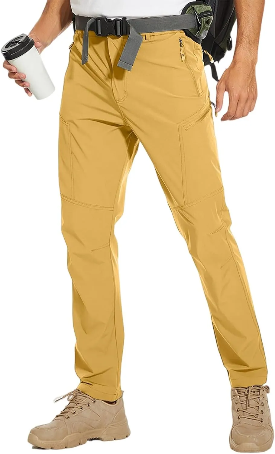 Cargo Work Pants for Men Big and Tall Stretch Waist Casual Hiking Work Summer Elastic Trousers