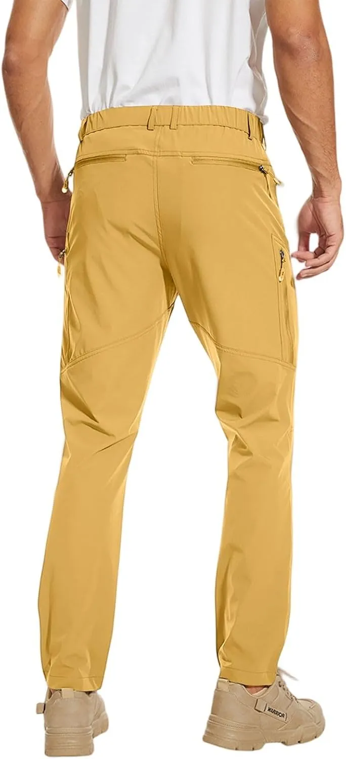 Cargo Work Pants for Men Big and Tall Stretch Waist Casual Hiking Work Summer Elastic Trousers