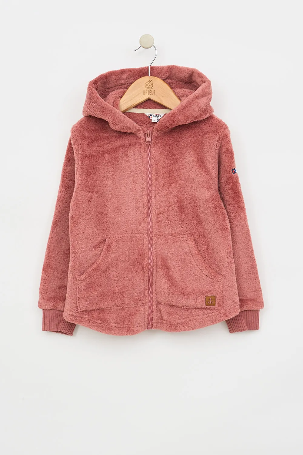 Chaqueta con capucha teddy polar