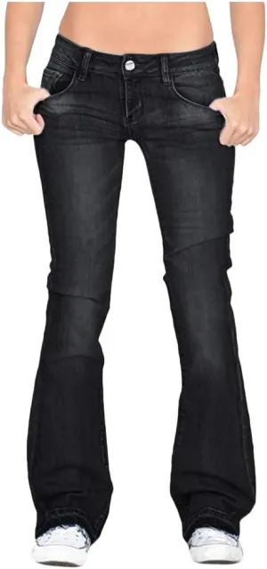 FRMUIC Womens Flare Bell Bottom Jeans High Waisted Wide Leg Baggy Jean for Women Stretch Denim Pants