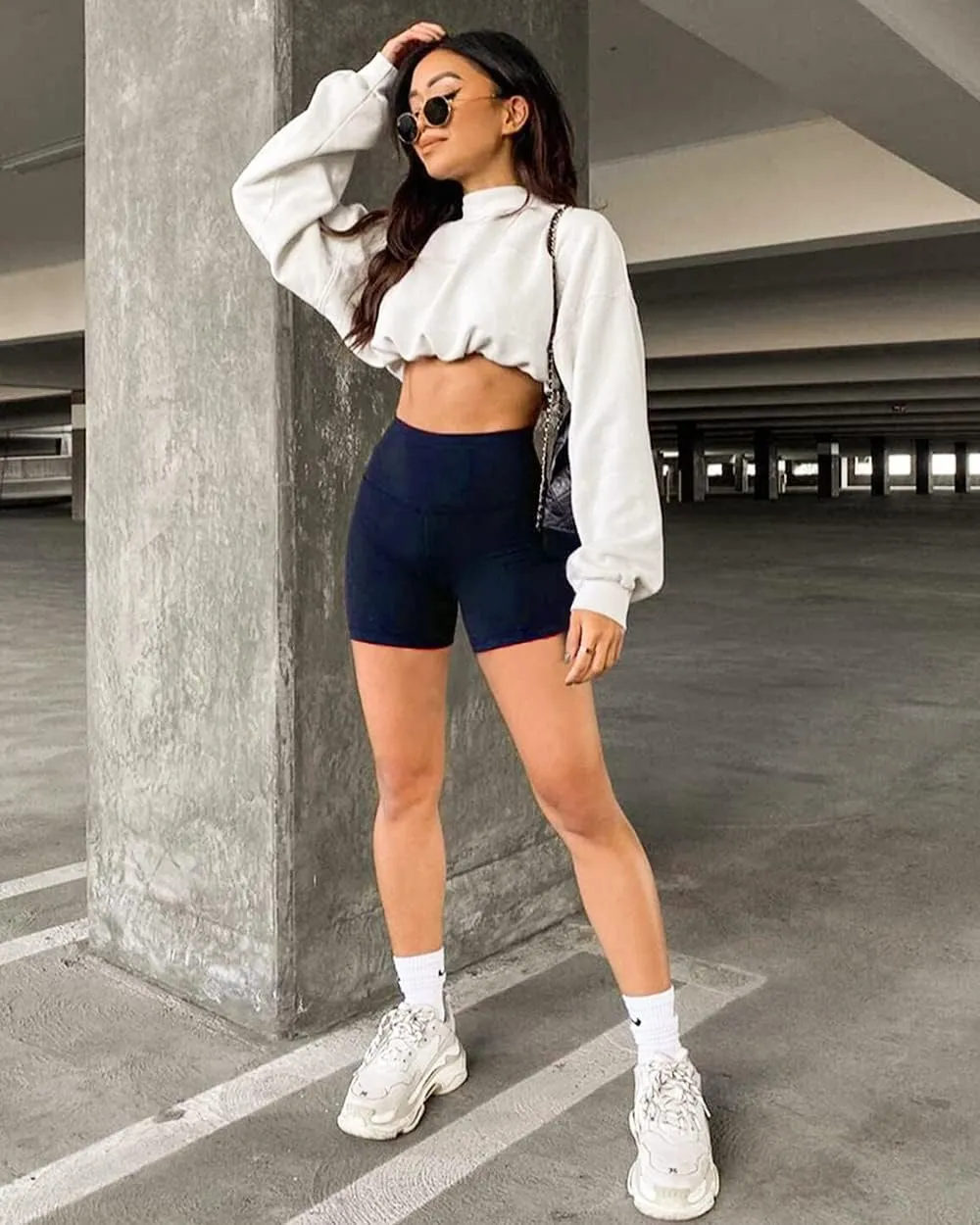 FULLSOFT High Waisted Biker Shorts for Women-5" Tummy Control Fitness Athletic Workout Running Yoga Gym Shorts