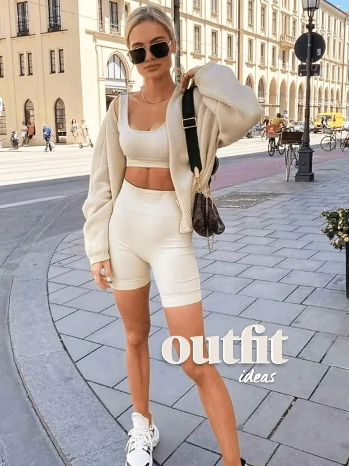 FULLSOFT High Waisted Biker Shorts for Women-5" Tummy Control Fitness Athletic Workout Running Yoga Gym Shorts