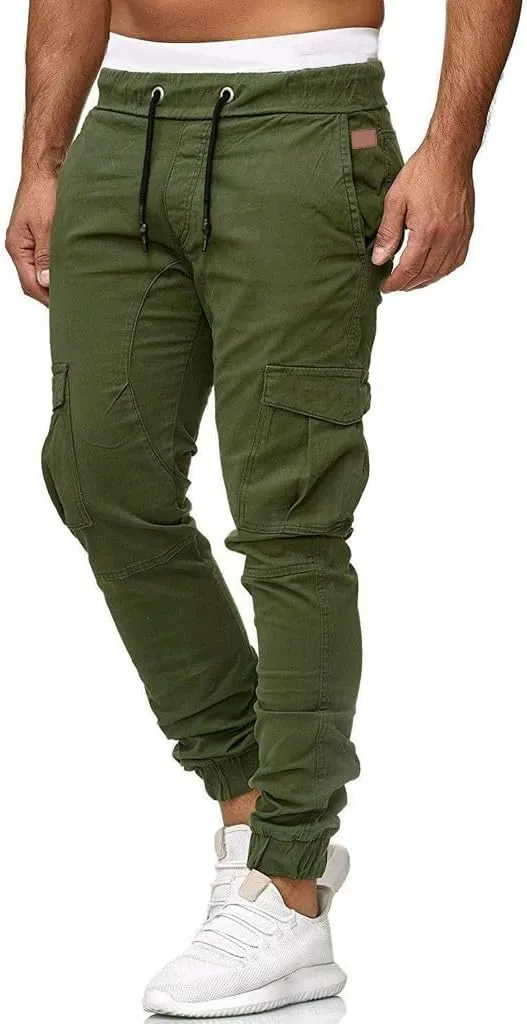 Men's Cargo Sweatpants Cotton Pants Summer Casual Pants Men's Breathable Pants Loose Straight Sweatpants for Men
