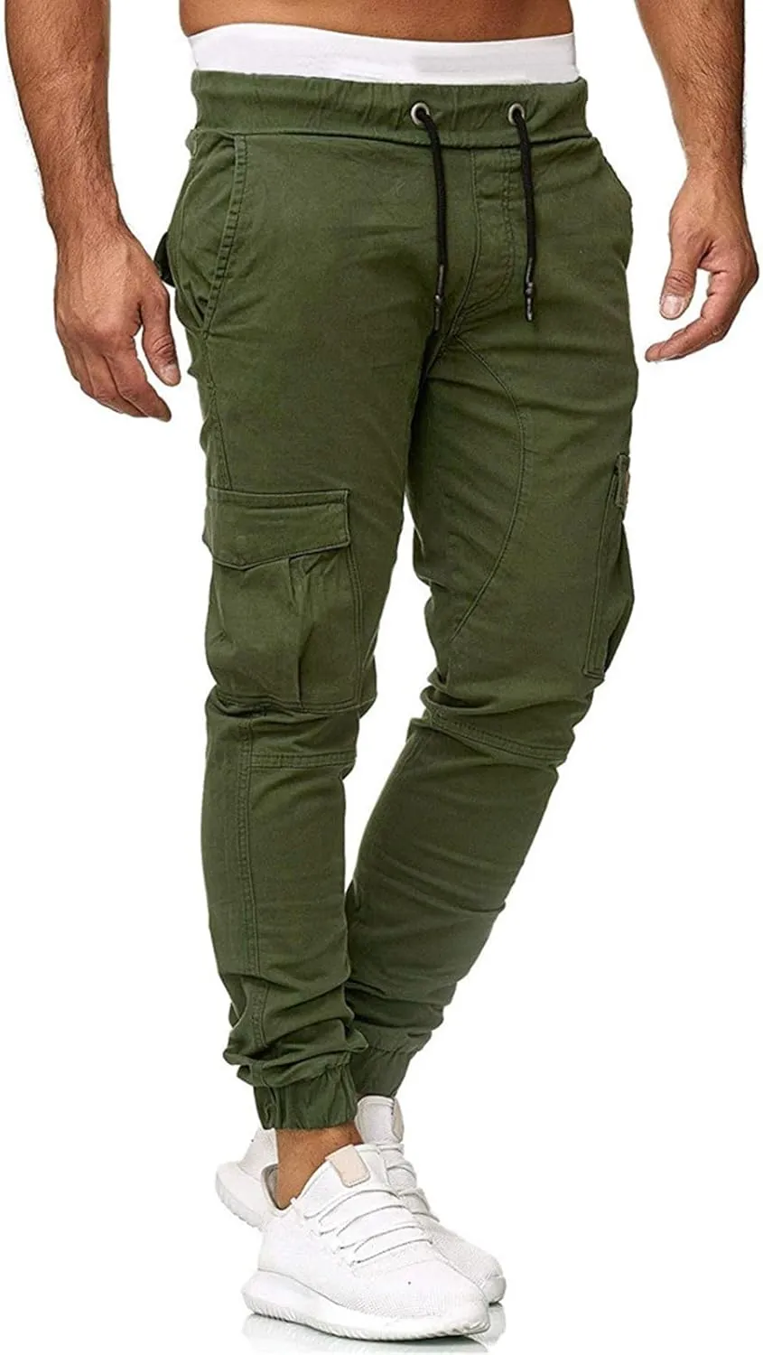 Men's Cargo Sweatpants Cotton Pants Summer Casual Pants Men's Breathable Pants Loose Straight Sweatpants for Men