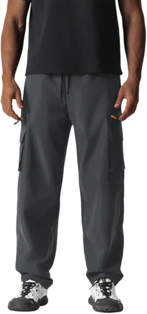 Men's Casual Cargo Joggers Drawstring Straight Leg Breathable Chino Pants Work Lightweight Twill Jogging Sweatpants