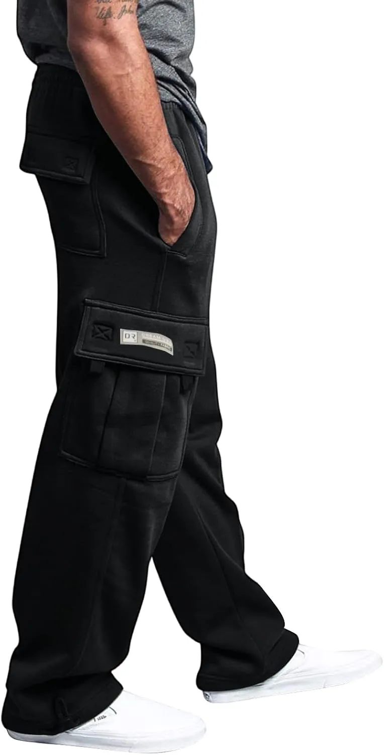 Men's Casual Jogger Pants Breathable Chino Relaxed Fit Outdoor Cargo Pants Athletic Baggy Twill Jogging Sweatpants