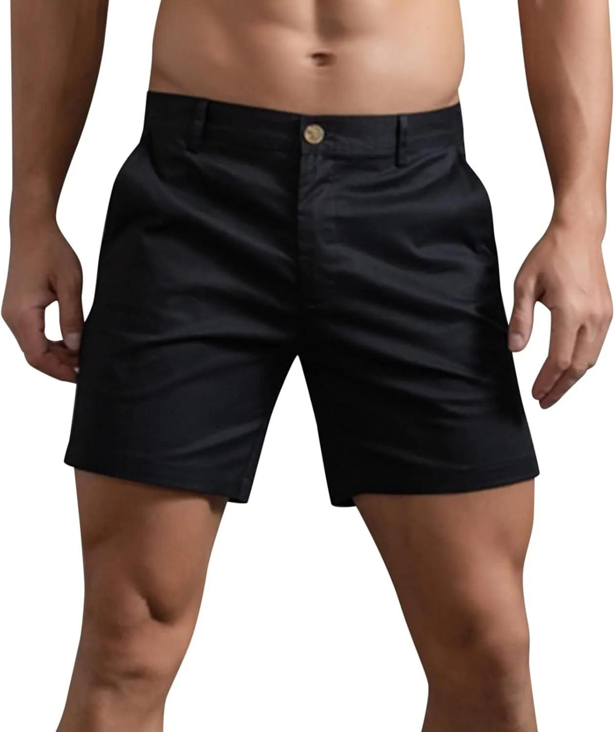Mens Casual Shorts Summer Casual Multi Pocket Shorts Basic Summer Bermuda Board Elastic Zipper