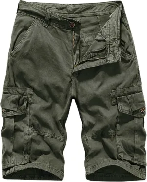 Men's Shorts Summer Casual Cotton Sports Cargo Shorts with Multi-Pocket Hiking Summer Linen Multicolor Relaxed Split
