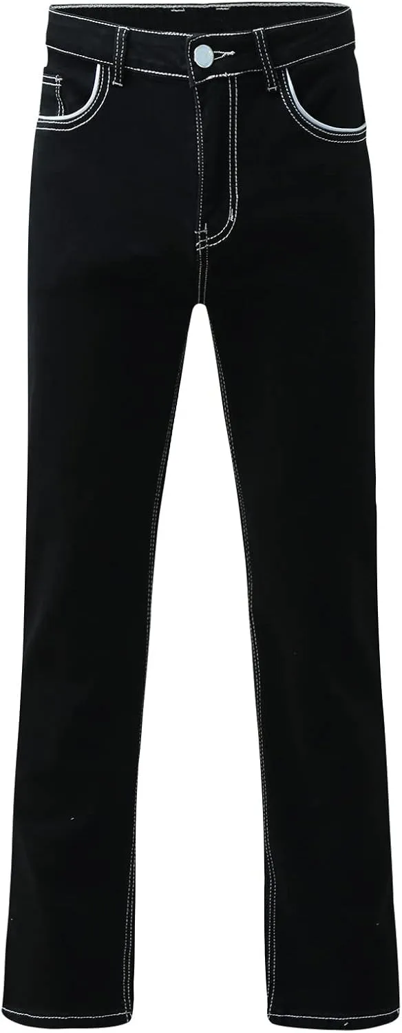 Mens Straight Leg Slim Fit Jeans Casual Bodybuilding Sports Durable Denim Pants for Men Lightweight Wear to Work Pencil Pants