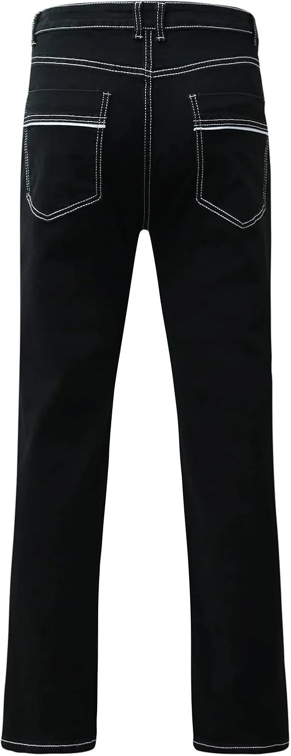 Mens Straight Leg Slim Fit Jeans Casual Bodybuilding Sports Durable Denim Pants for Men Lightweight Wear to Work Pencil Pants