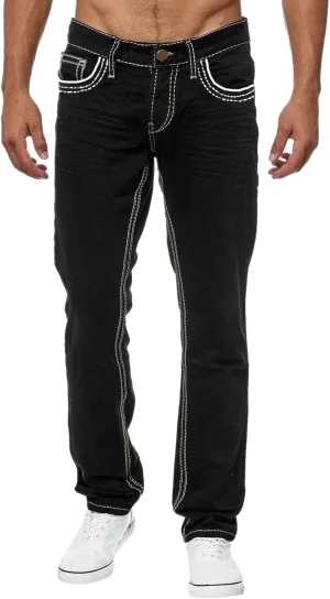 Mens Straight Leg Slim Fit Jeans Casual Bodybuilding Sports Durable Denim Pants for Men Lightweight Wear to Work Pencil Pants