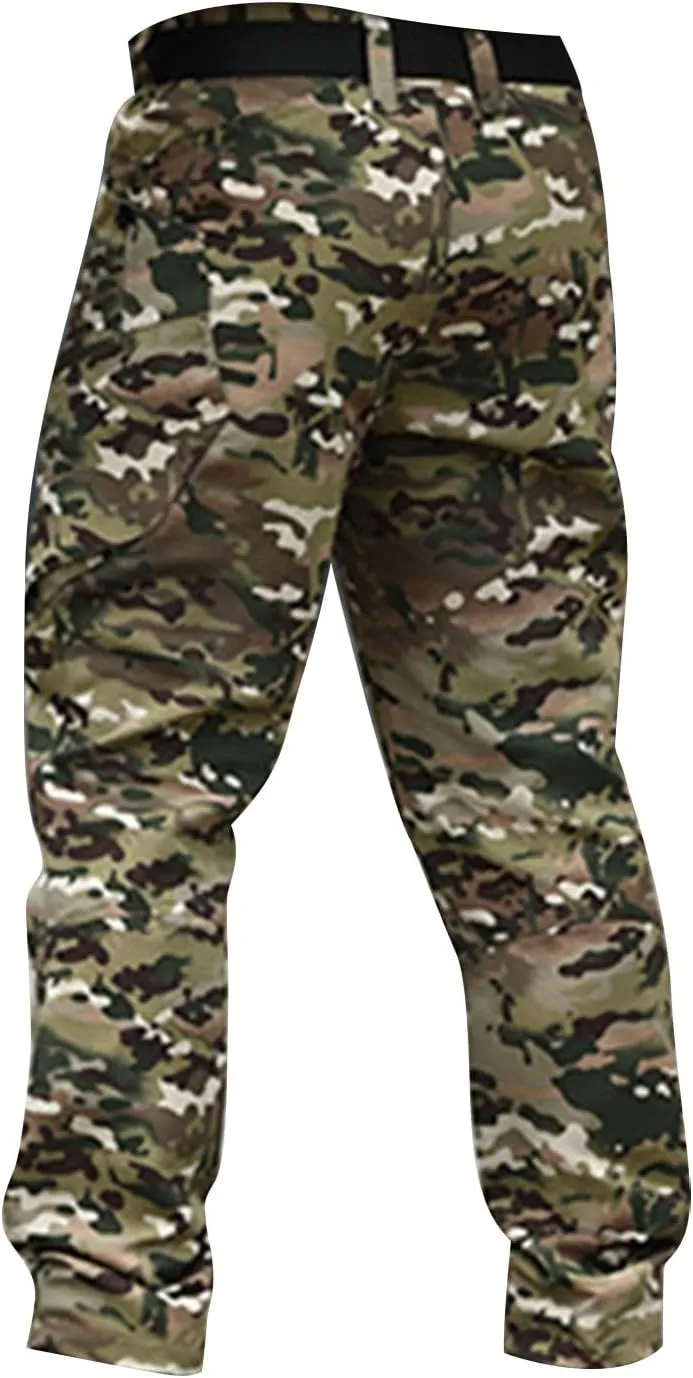 Mens Tactical Pants Work Hunting Moisture Wicking Pants Hiking Cargo Relaxed Fit Pant with Pockets
