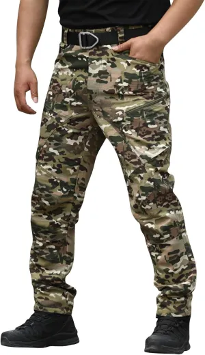 Mens Tactical Pants Work Hunting Moisture Wicking Pants Hiking Cargo Relaxed Fit Pant with Pockets