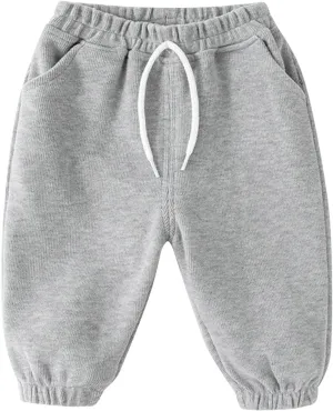 Moonker Toddler Boys Girls Baggy Sweatpants Unisex Comfy Drawstin Elastic Waist Wide Leg Trousers Athletic Solid