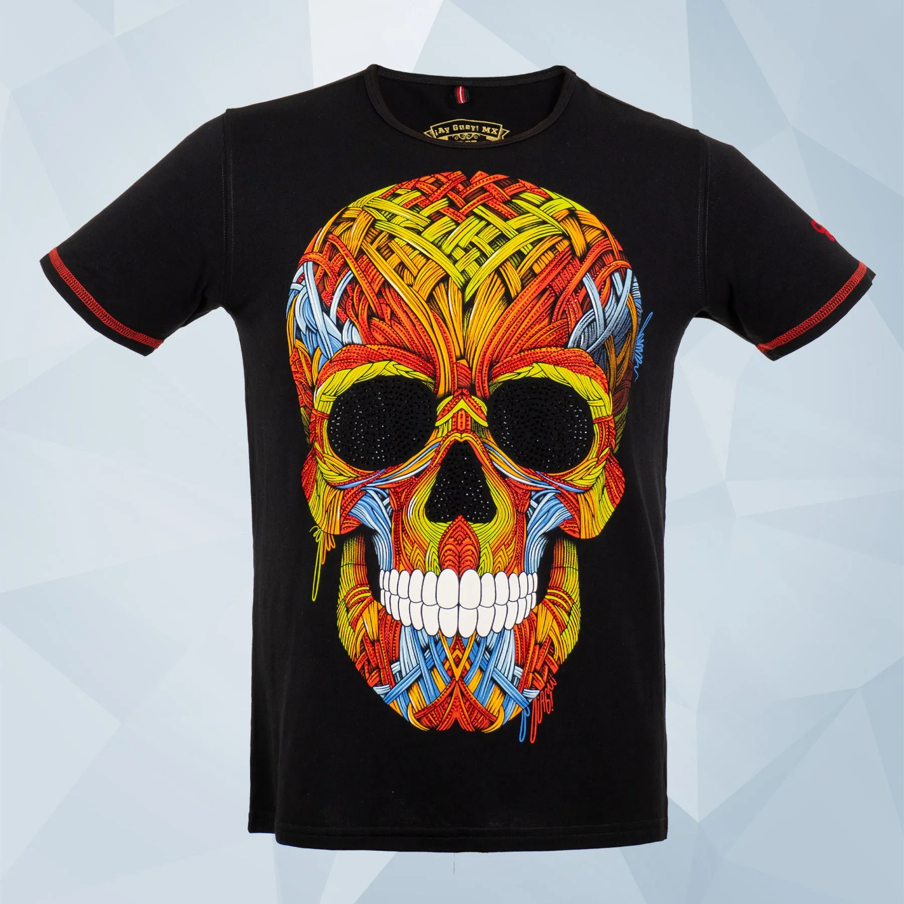 Playera estampada con aplicación de pedrería para hombre - Modelo EL COLORADO