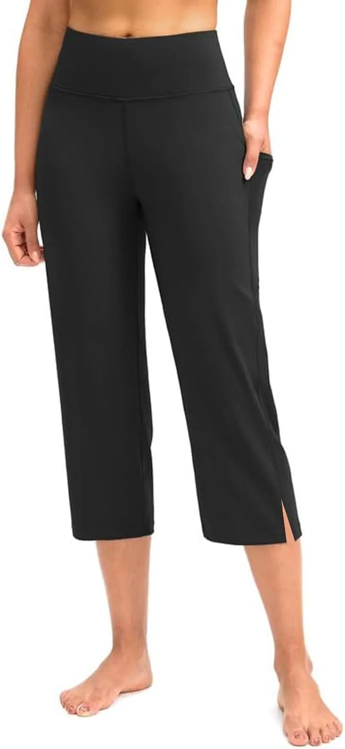Pull On Capris for Women Dressy Casual Stretch Lightweight Yoga Capri Elastic High Waist Lounge Pants 2025 Summer