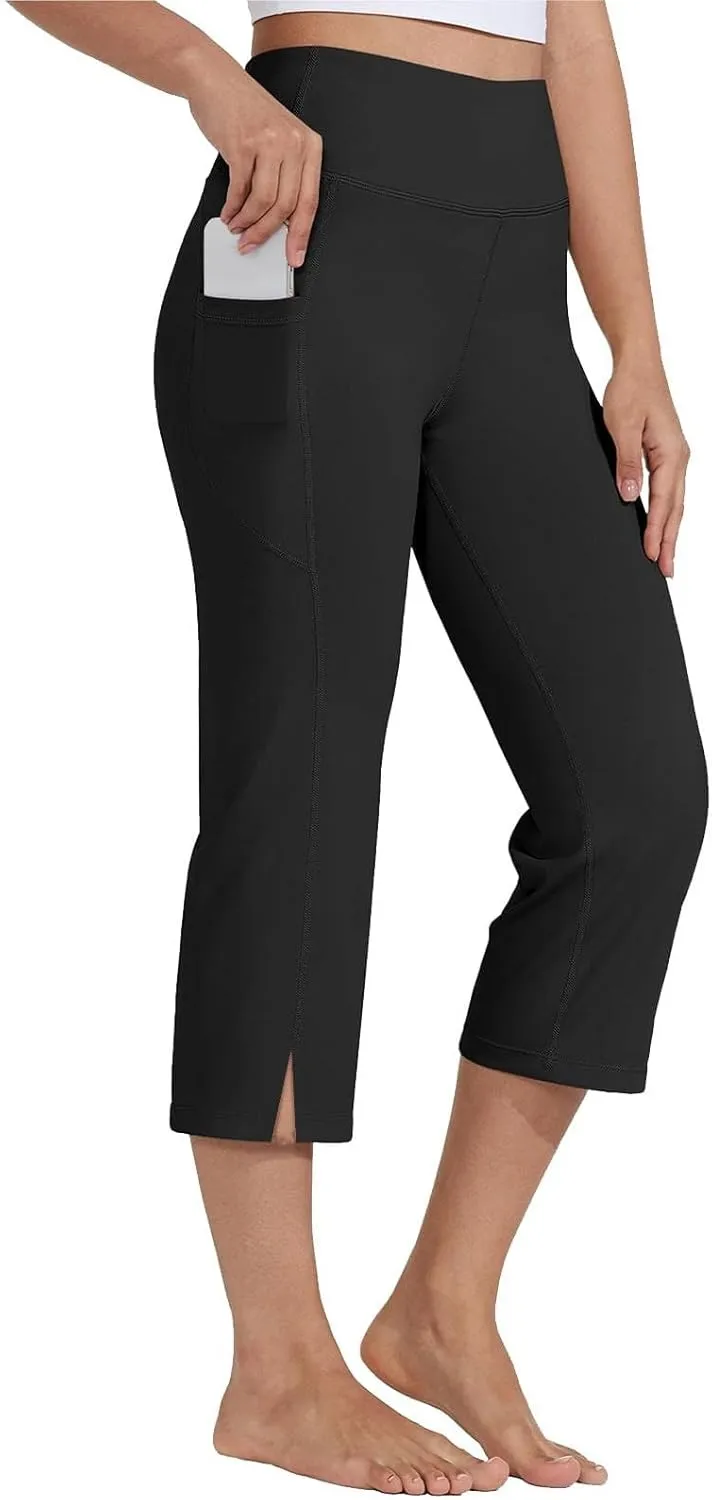 Pull On Capris for Women Dressy Casual Stretch Lightweight Yoga Capri Elastic High Waist Lounge Pants 2025 Summer