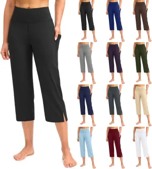 Pull On Capris for Women Dressy Casual Stretch Lightweight Yoga Capri Elastic High Waist Lounge Pants 2025 Summer