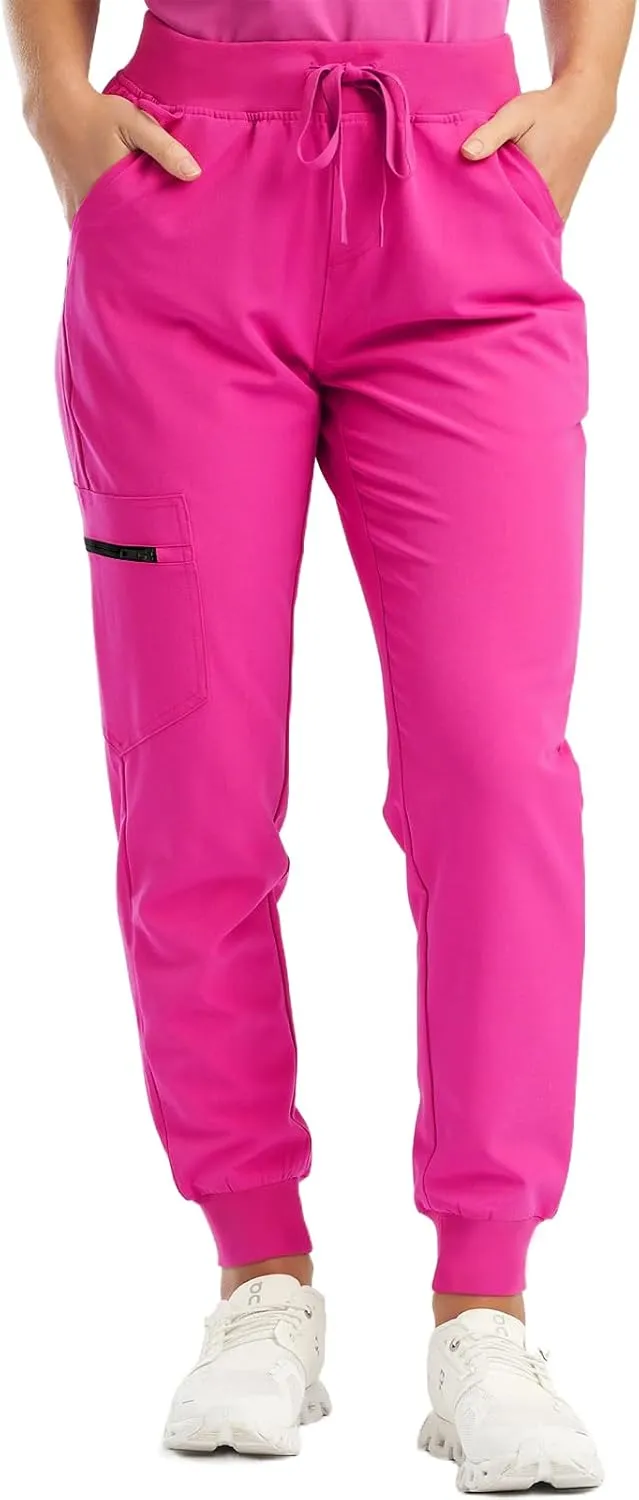 Scrubs for Women Workwear Revolution, Drawstring Cargo Pants Soft Stretch Moisture Wicking Healthcare Scrub Joggers