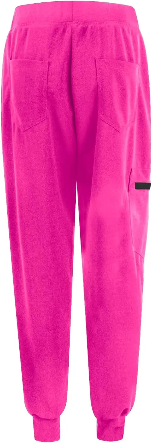 Scrubs for Women Workwear Revolution, Drawstring Cargo Pants Soft Stretch Moisture Wicking Healthcare Scrub Joggers