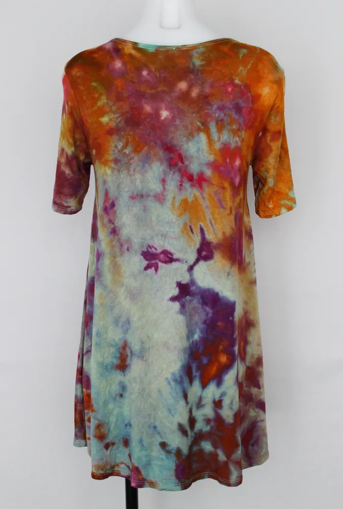 Short sleeve Tunic - size Small - Carnival crinkle