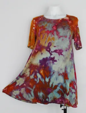 Short sleeve Tunic - size Small - Carnival crinkle