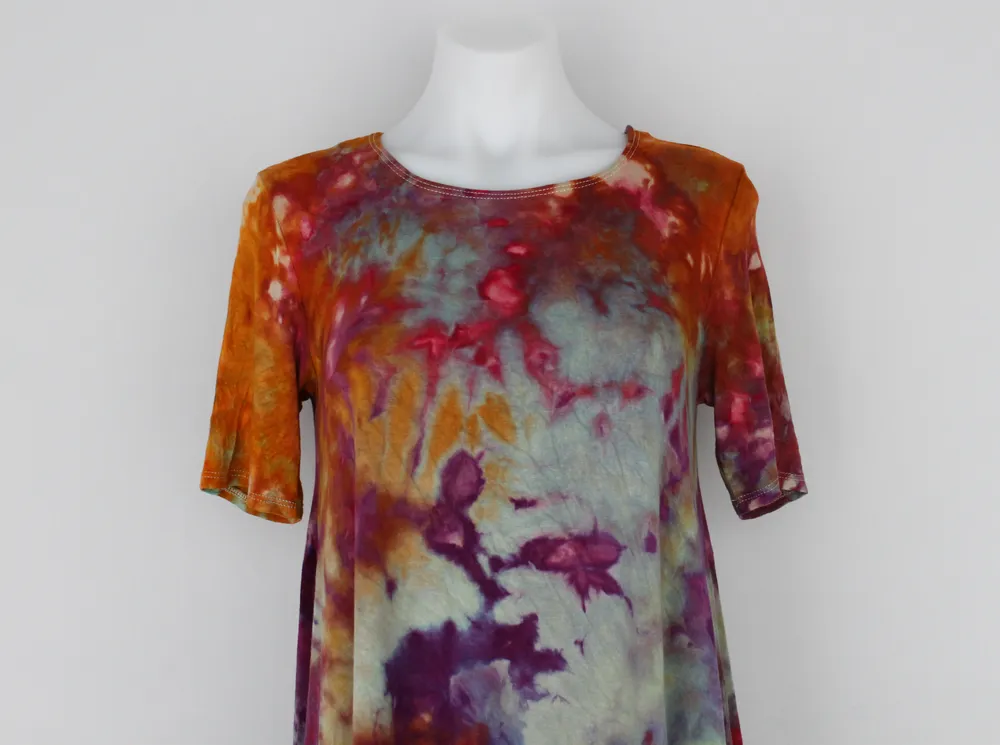 Short sleeve Tunic - size Small - Carnival crinkle