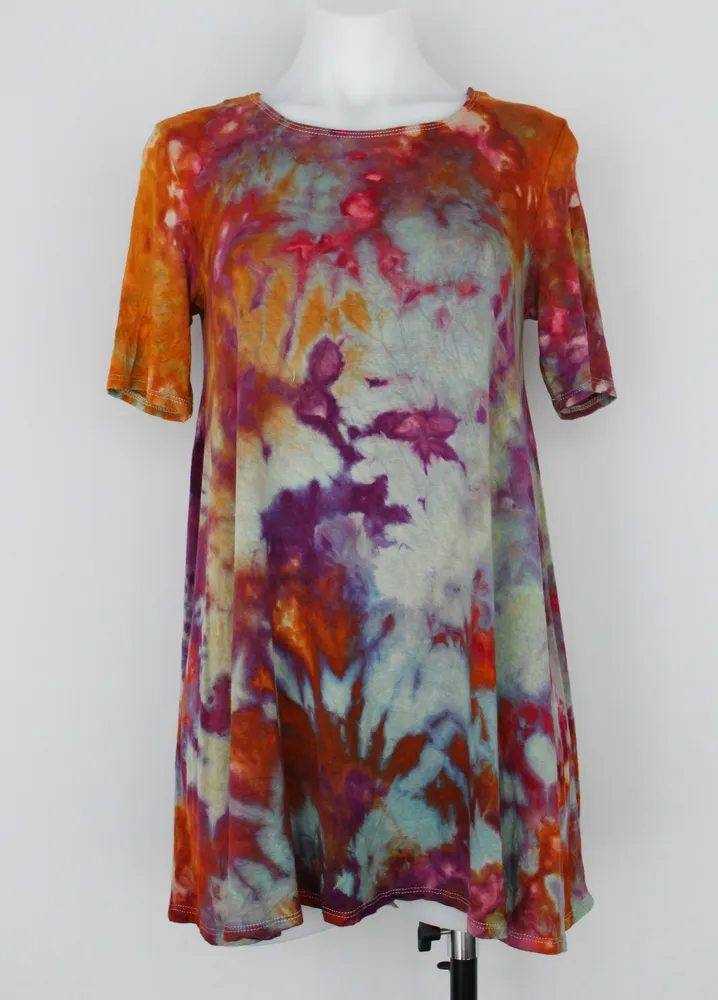 Short sleeve Tunic - size Small - Carnival crinkle