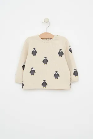 Sudadera de felpa estampada pingüinos