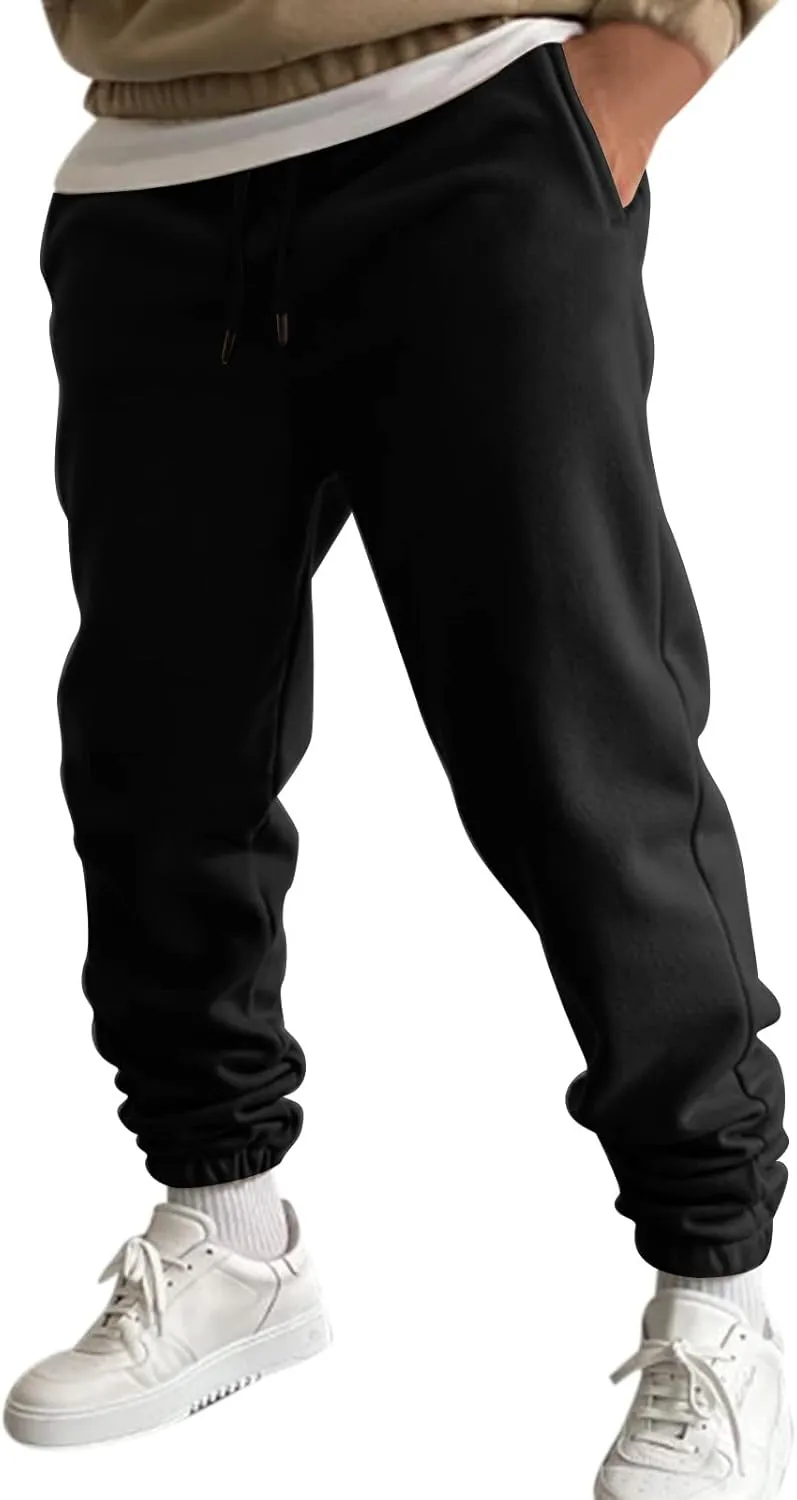 Sweatpants for Men High Street Fashion Leisure Loose Sports Running Solid Color Lace Up Elastic Waist Joggers