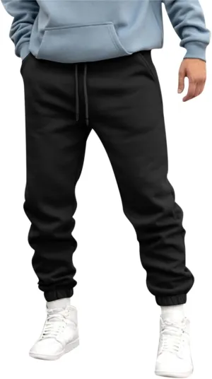 Sweatpants for Men High Street Fashion Leisure Loose Sports Running Solid Color Lace Up Elastic Waist Joggers