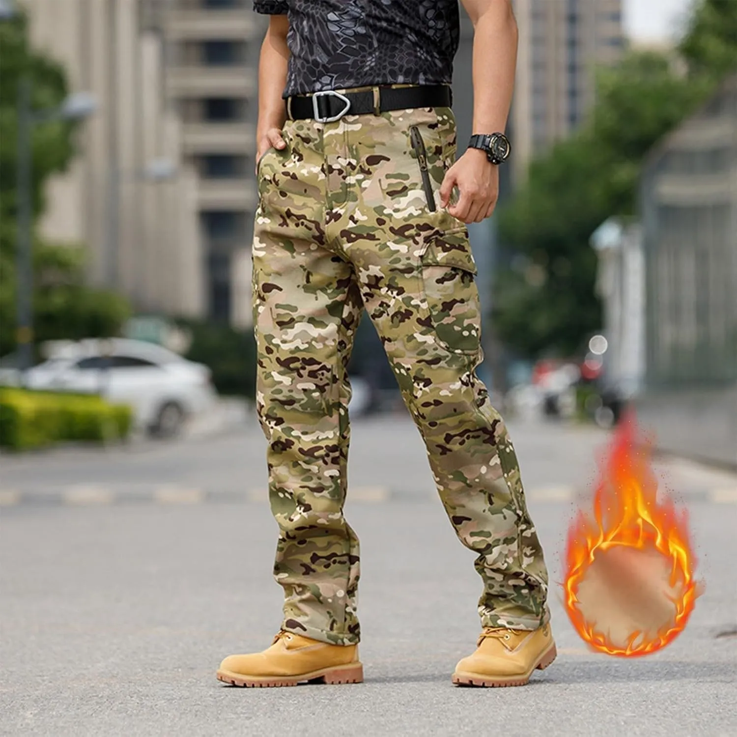 Tactical Hiking Cargo Pants for Men Ripstop Waterproof Stretch Pants Quick Dry Relaxed Fit Utility Outdoor Apparel