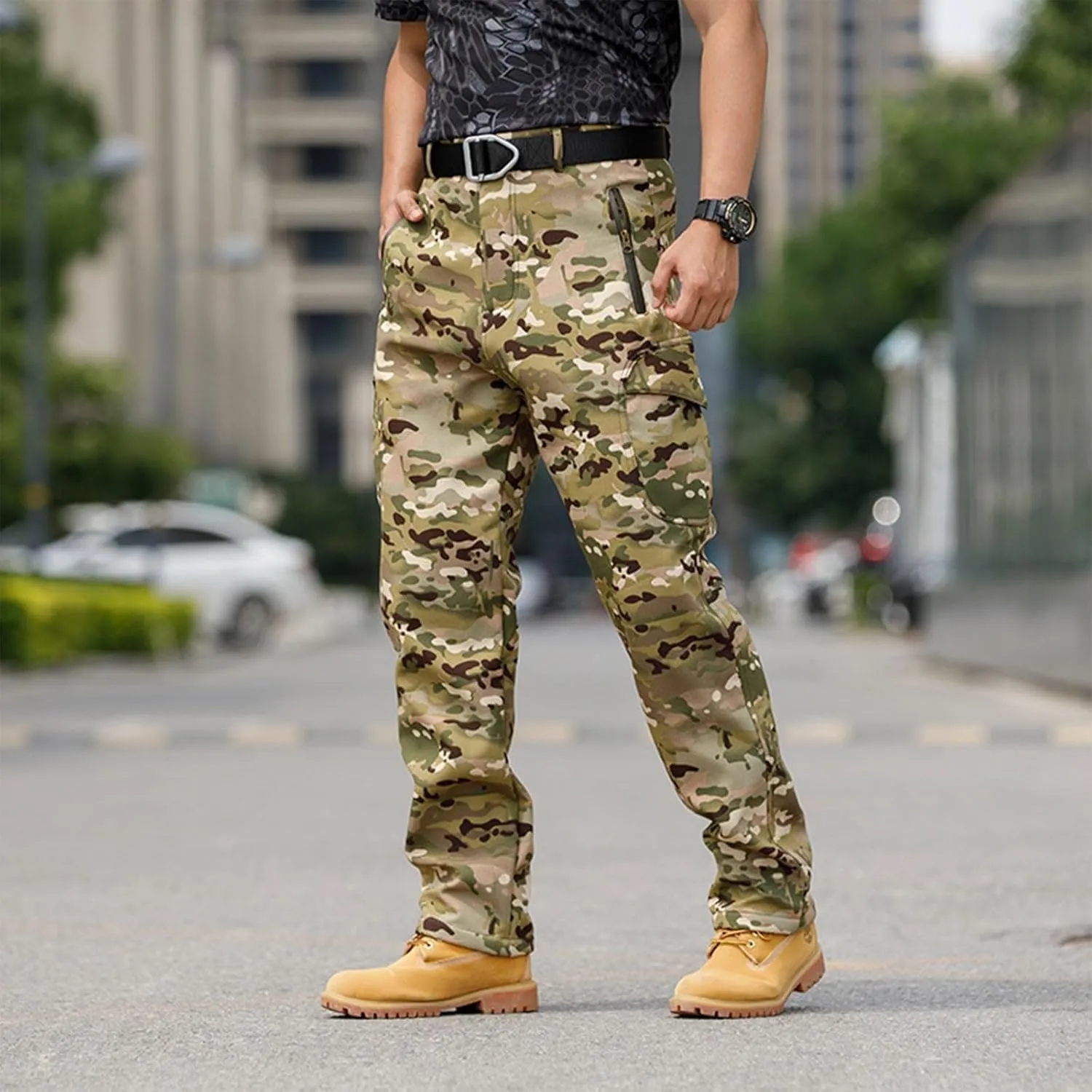 Tactical Hiking Cargo Pants for Men Ripstop Waterproof Stretch Pants Quick Dry Relaxed Fit Utility Outdoor Apparel