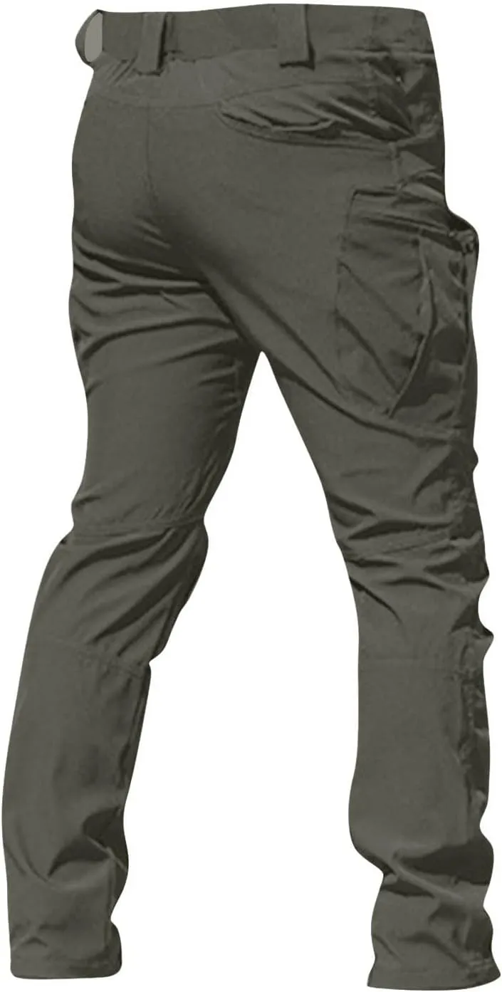 Tactical Pants for Men Stretch Ripstop Waterproof Zipper Cargo Hiking Pants Relaxed Fit Work Pant Fishing with Pockets