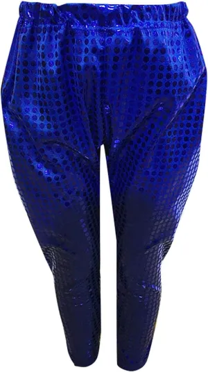 Teen Boys Girls Multicolor Sequin Pants Baggy Wide Leg Elastic Waist Trousers Loose Stretchy Dance Performance