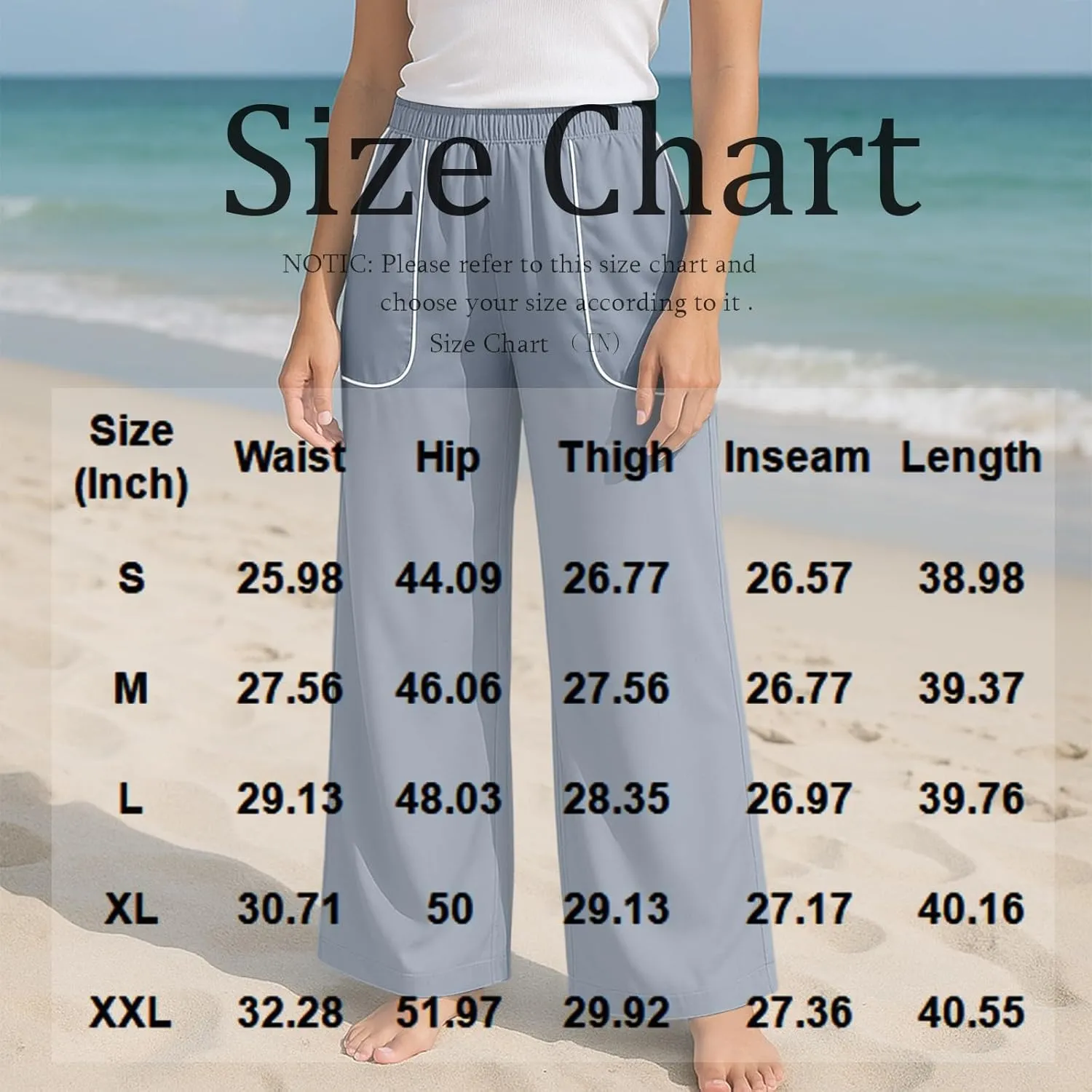 Wide Leg Pants for Women Summer High Waisted Palazzo Floral Print Pants Elastic Waist Lounge Trousers with Pocket