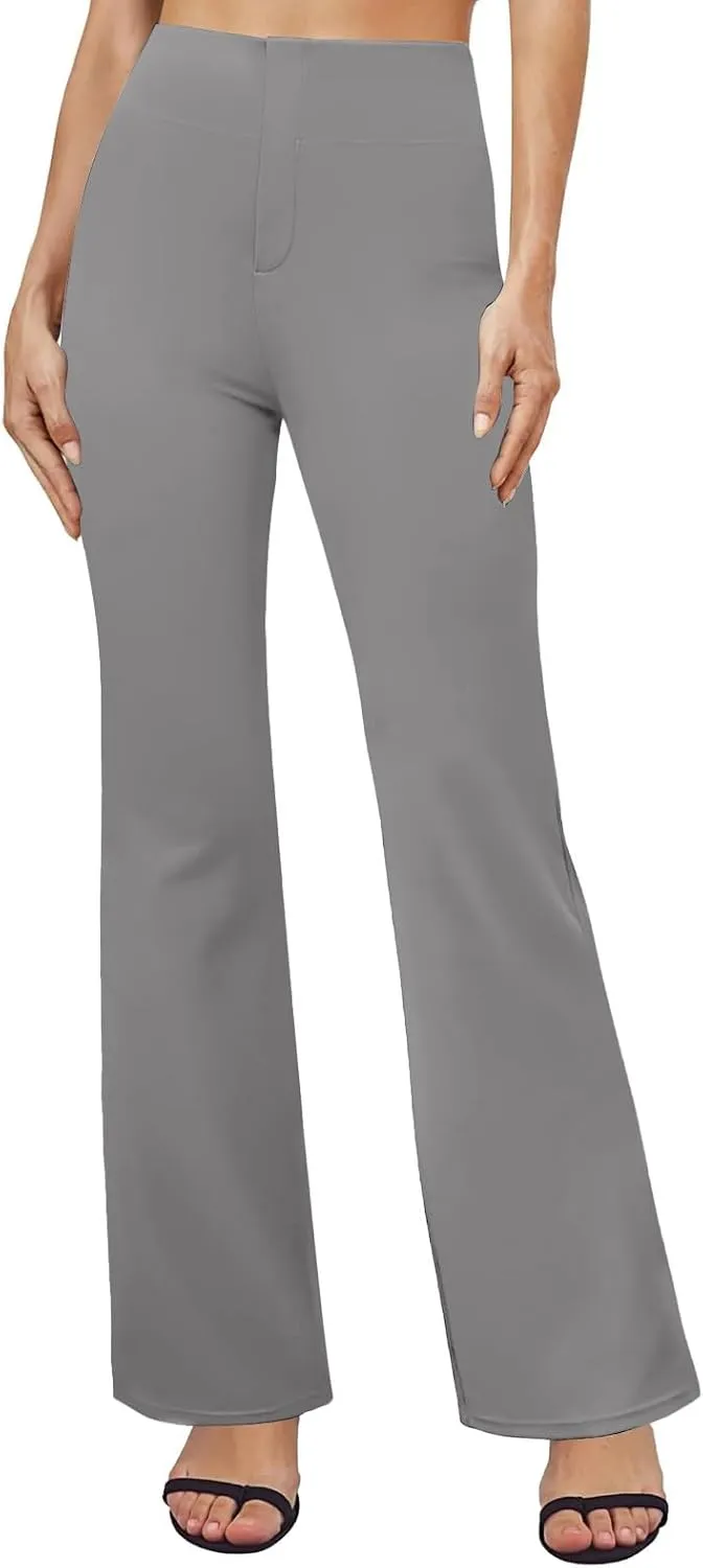 Womens Bootcut Dress Pants Business Casual Work Pants with Pockets High Waist Stretchy Trousers Office Pull On Slacks
