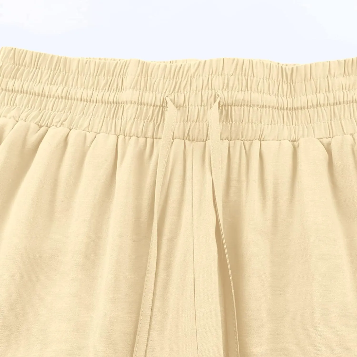 Womens Business Pants Fashion Dressy Wide Leg Work Pant Drawstring High Waisted Solid Color Loose Casual Trousers