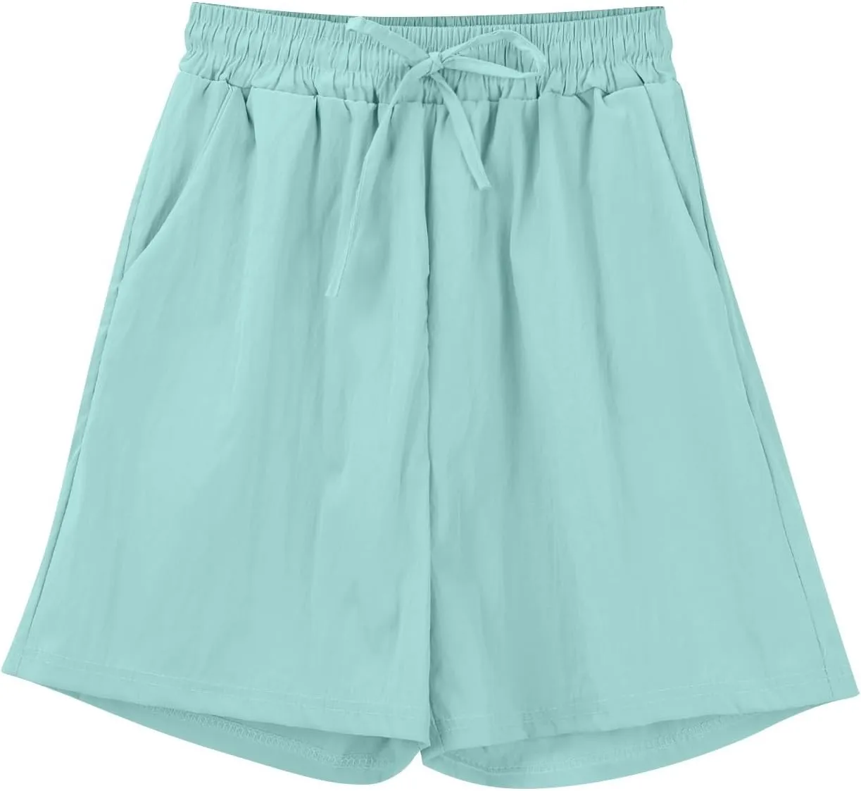 Womens Casual Short Elastic Drawstring Waist Wide Leg Trousers Loose Fit Summer Cozy Lounge Plus Size Shorts for Women
