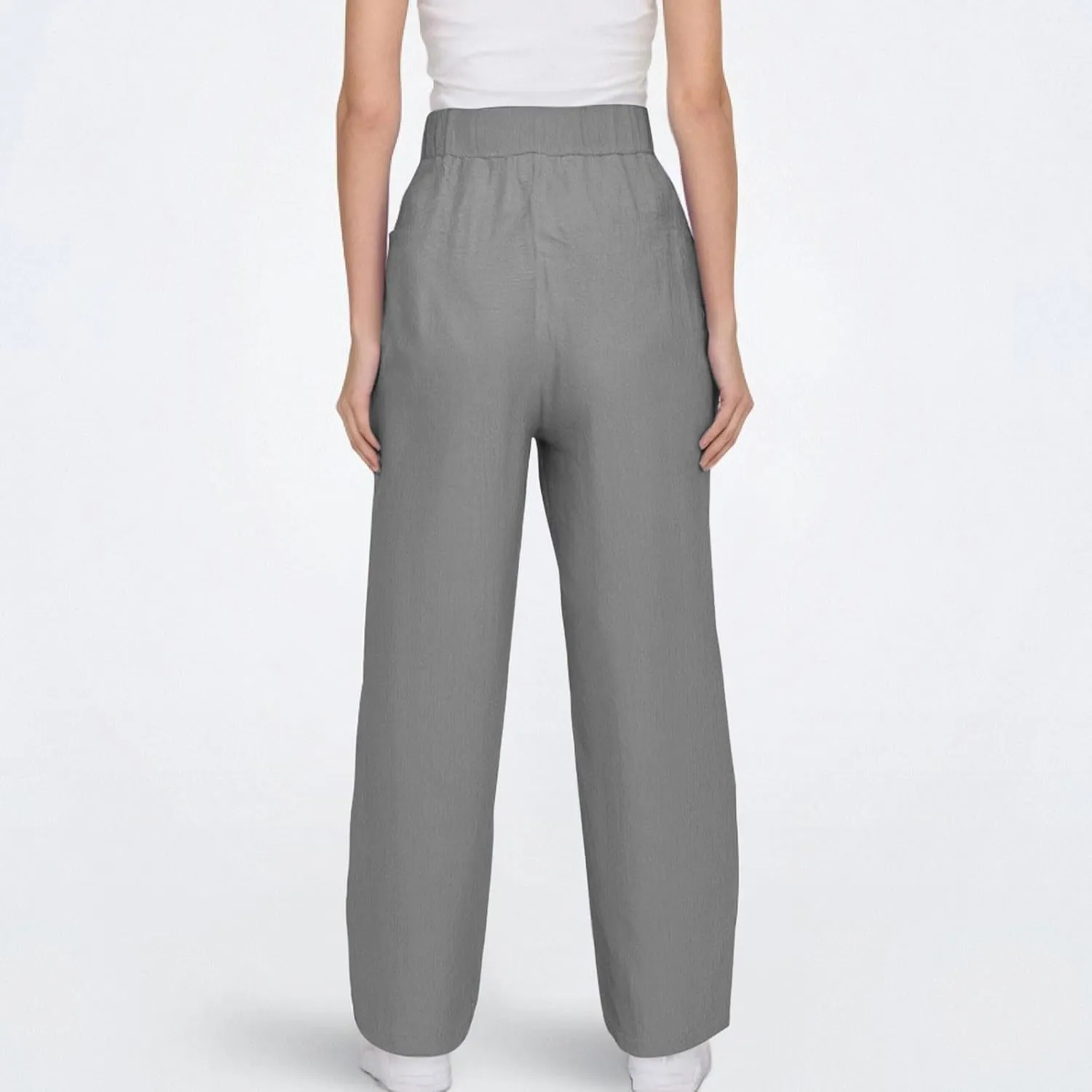 Women's Elastic Waisted Palazzo Pants Tapered Wide Leg Lounge Loose Trousers with Pocket 2025, S-5XL
